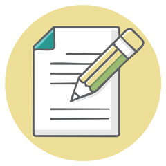 Pencil Writing on Paper Sheet with Lines, Edit Text, Note Taking Concept