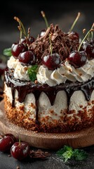Chocolate Celebration Cake with Whipped Cream