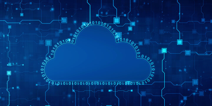 2d illustration of Cloud computing, Cloud Computing Concept, Cloud computing concept. Abstract cloud connection technology background, internet data storage, database and mobile server concept