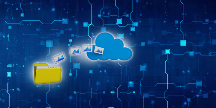 3d rendering Cloud computing concept, Cloud internet technology concept background, Cloud computing and network security technology concept