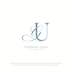 GU initial wedding monogram logo with template