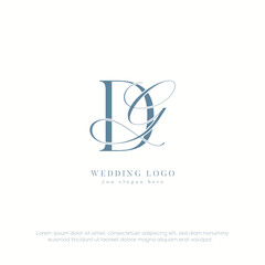 DG initial wedding monogram logo with template