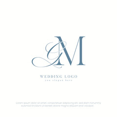 GM initial wedding monogram logo with template
