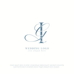 IG initial wedding monogram logo with template