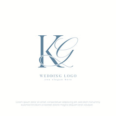 KG initial wedding monogram logo with template