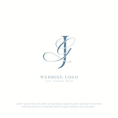 JG initial wedding monogram logo with template