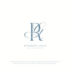 RG initial wedding monogram logo with template