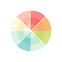 Obraz premium Minimal Flat Circle Chart with Soft Pastel Color Palette - AI Generated