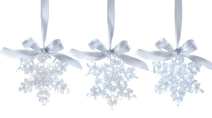 Illuminated Snowflake Decorations, isolated on transparent background
