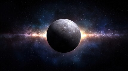 Fototapeta premium A large planet with a ring of stars around it.