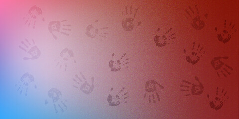 Obraz premium Abstract Handprint Pattern Background Red Gradient Texture Backdrop Design Graphic Paper Template