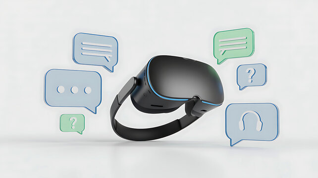 Vr headset with speech bubbles