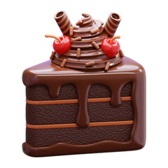 Chocolate Cake with Cherries and Decorative Toppings
