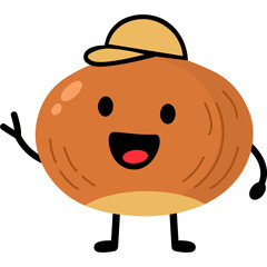 Cute Chestnut Cartoon Character Illustration