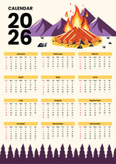 2026 Yearly Calendar Template Design