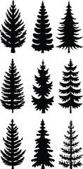 Obraz premium A seamless vector pattern of green Christmas trees and pine branches for a winter holiday celebration background design