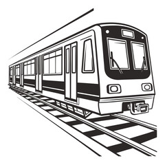 train on a white background