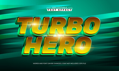 turbo hero editable speed text effect for racing title and poster