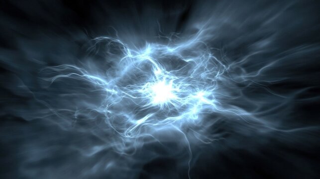 A digital illustration of a bright blue energy field with swirling lines and a central bright light source.
