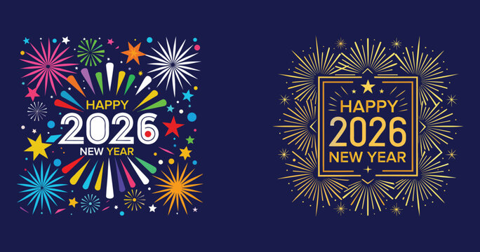 2026 Happy New Year vectore, 2026 happy new year Lettering vector illustration Text design templates...