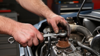 mechanic changing a wheel
