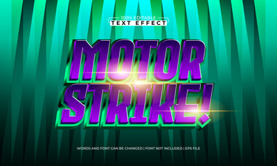 motor strike editable speed text effect for racing title and poster