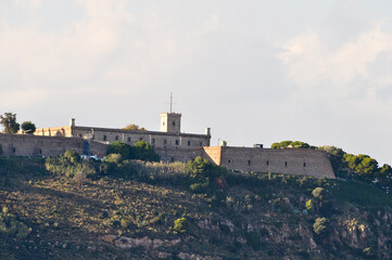 Beautiful view of Montjuic Castle in Barcelona, Spain
