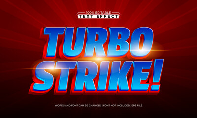 turbo strike editable speed text effect for racing title and poster