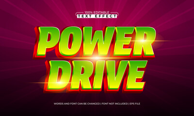 power drive editable speed text effect for racing title and poster
