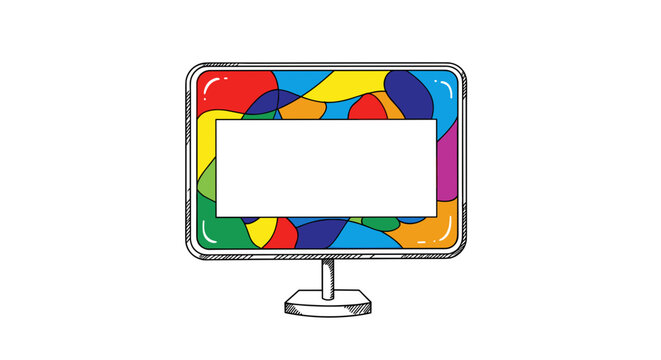 Colorful acrylic nameplate, abstract design, isolated on white