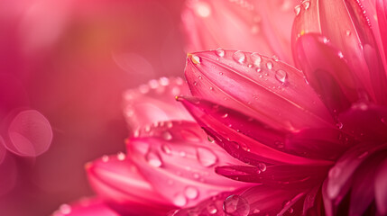 Close up of beautiful pink flower petals in full bloom