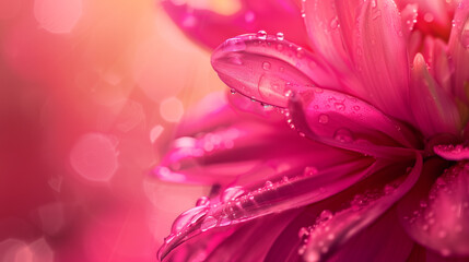Close up of beautiful pink flower petals in full bloom
