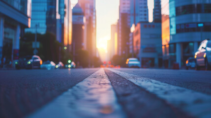 Silhouette of the city. Cityscape with buildings. Simple blue background. Urban landscape. Modern city with layers.