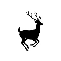 Running Deer Silhouette Vector Art