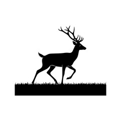 Running Deer Silhouette Vector Art