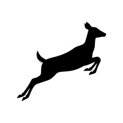 Running Deer Silhouette Vector Art