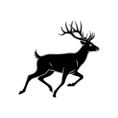 Running Deer Silhouette Vector Art