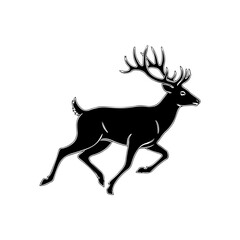 Running Deer Silhouette Vector Art