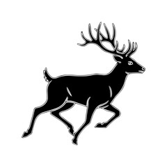 Running Deer Silhouette Vector Art