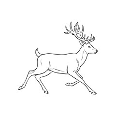 Running Deer Silhouette Vector Art