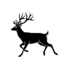 Running Deer Silhouette Vector Art