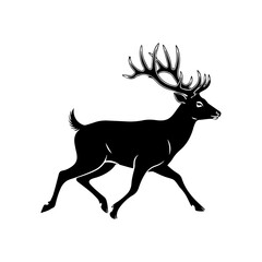 Running Deer Silhouette Vector Art