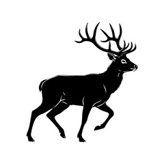 Running Deer Silhouette Vector Art