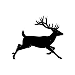 Running Deer Silhouette Vector Art