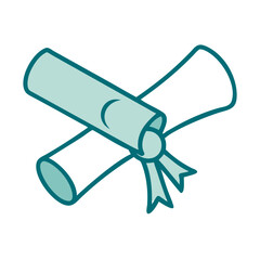 Diploma or Certificate Scroll Icon for Web and Graphic Design
