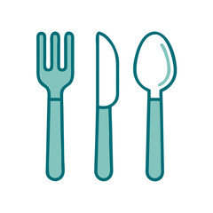 Fork Knife and Spoon Cutlery Icon for Web and Graphic Design