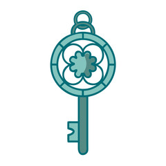 Obraz premium Vintage Key with Circular Motif Icon for Web and Graphic Design