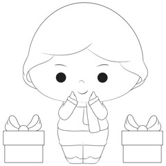 little girl with a gift