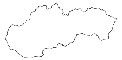 Slovakia Vector Map Outline | Editable Slovakia SVG Line Art | Minimalist Country Map for Design & Education