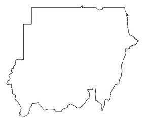 Sudan Vector Map Outline | Editable Sudan SVG Line Art | Minimalist Country Map for Design & Education